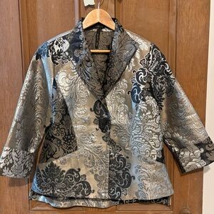 Elegant Metallic Brocade Jacket, IC by Connie K, size M